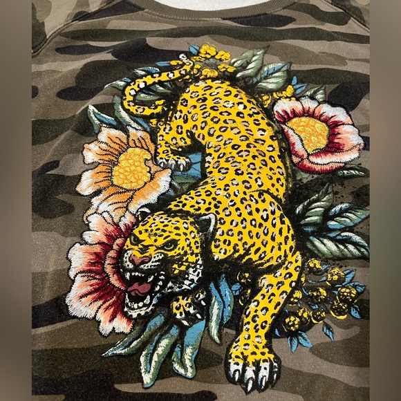 Torrid Camouflage Sweatshirt with Leopard Floral Design - Picture 4 of 9